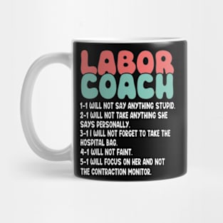 Labor Coach Expecting Dad Rules Papa Funny Baby Mug